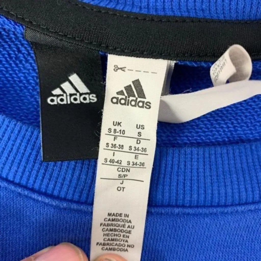 Adidas Womens Blue Long Sleeve Mesh Layered Pullover Top Size Small - Image 5