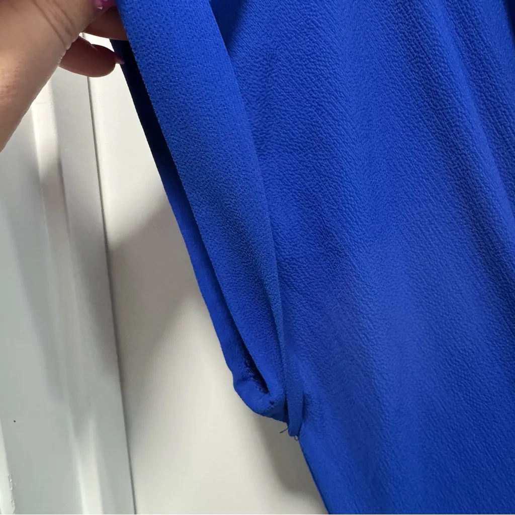 Meghan Los Angeles‎ Jasmine Midi Dress NWT size Small Royal Blue Faux Wrap - Image 9