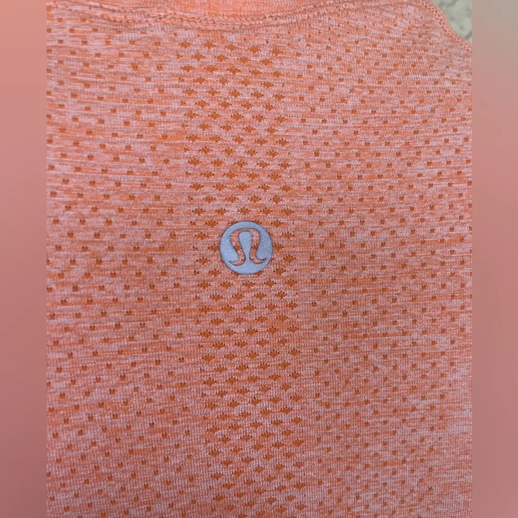 lululemon athletica Peach Long Sleeve Tee Orange Size 10 - Image 4