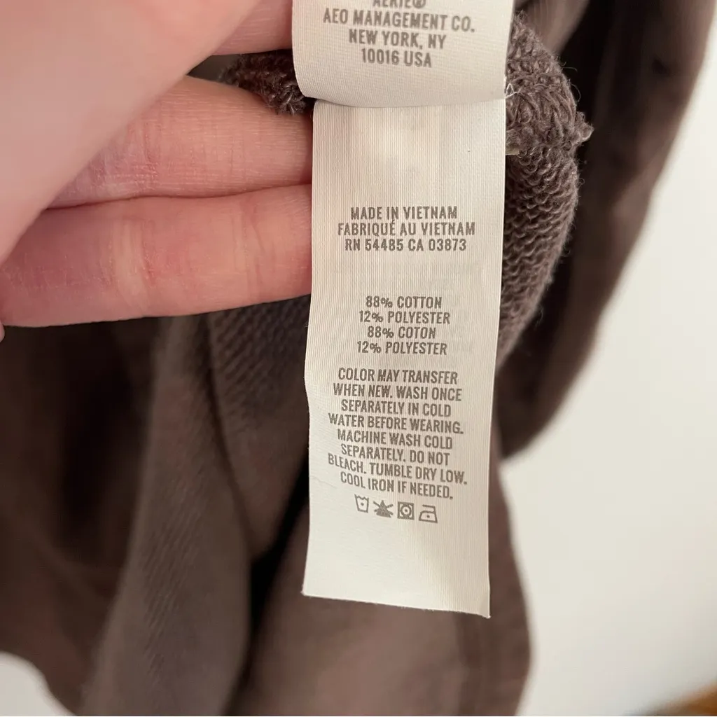 AERIE AMERICAN EAGLE AE Lumberjane Fleece Shirt Solid Dark Brown Oversized Tunic - Image 13