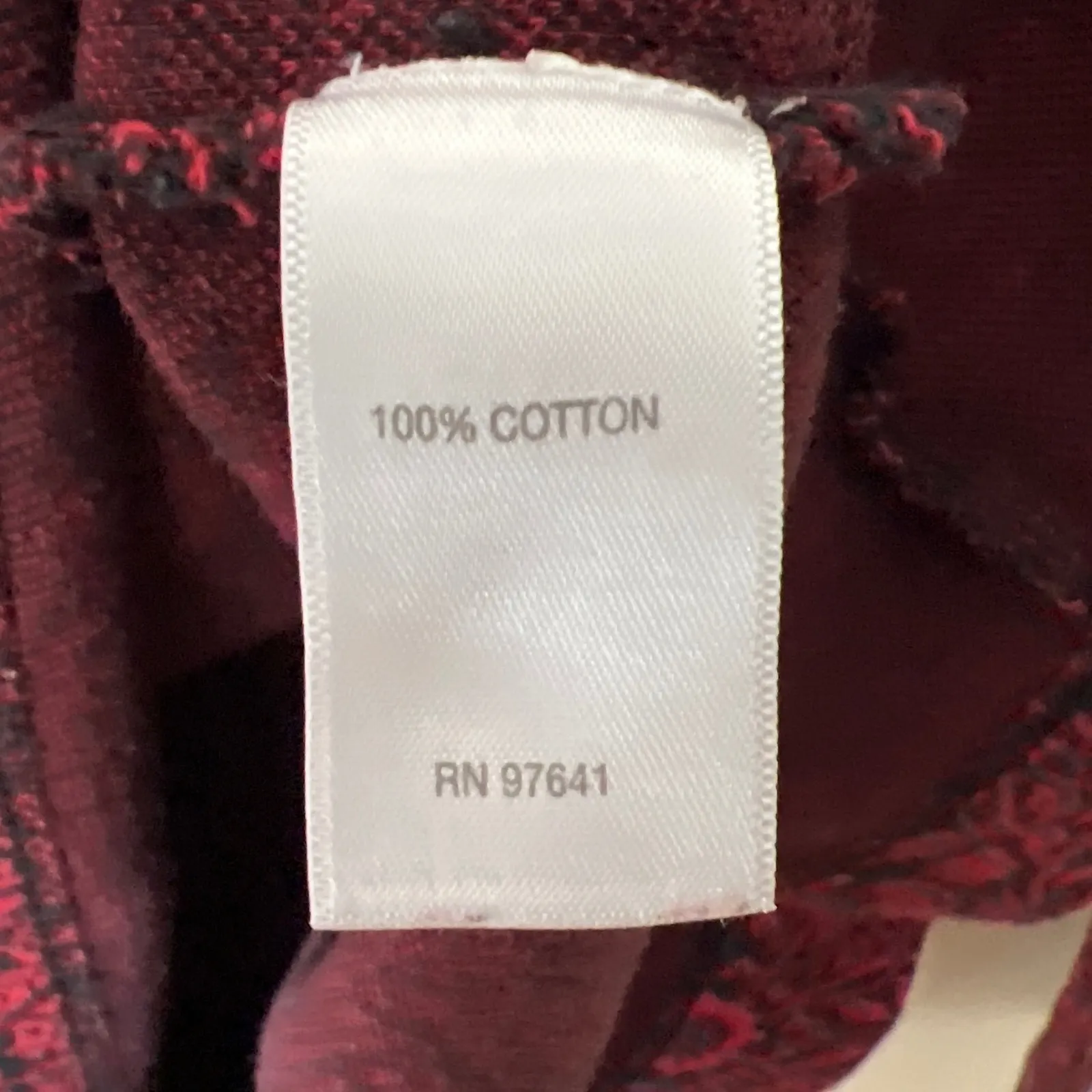 J‎ Jill Red Black Floral Print Long Sleeve Cotton Knit Top Women's Size M Size M - Image 5