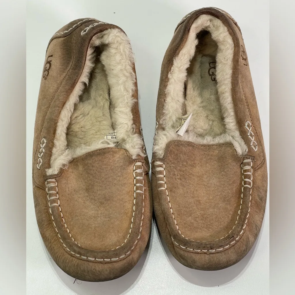 UGG Ansley Suede Moccasin Slippers Shoes  3312 Women Tan 8 - Image 2