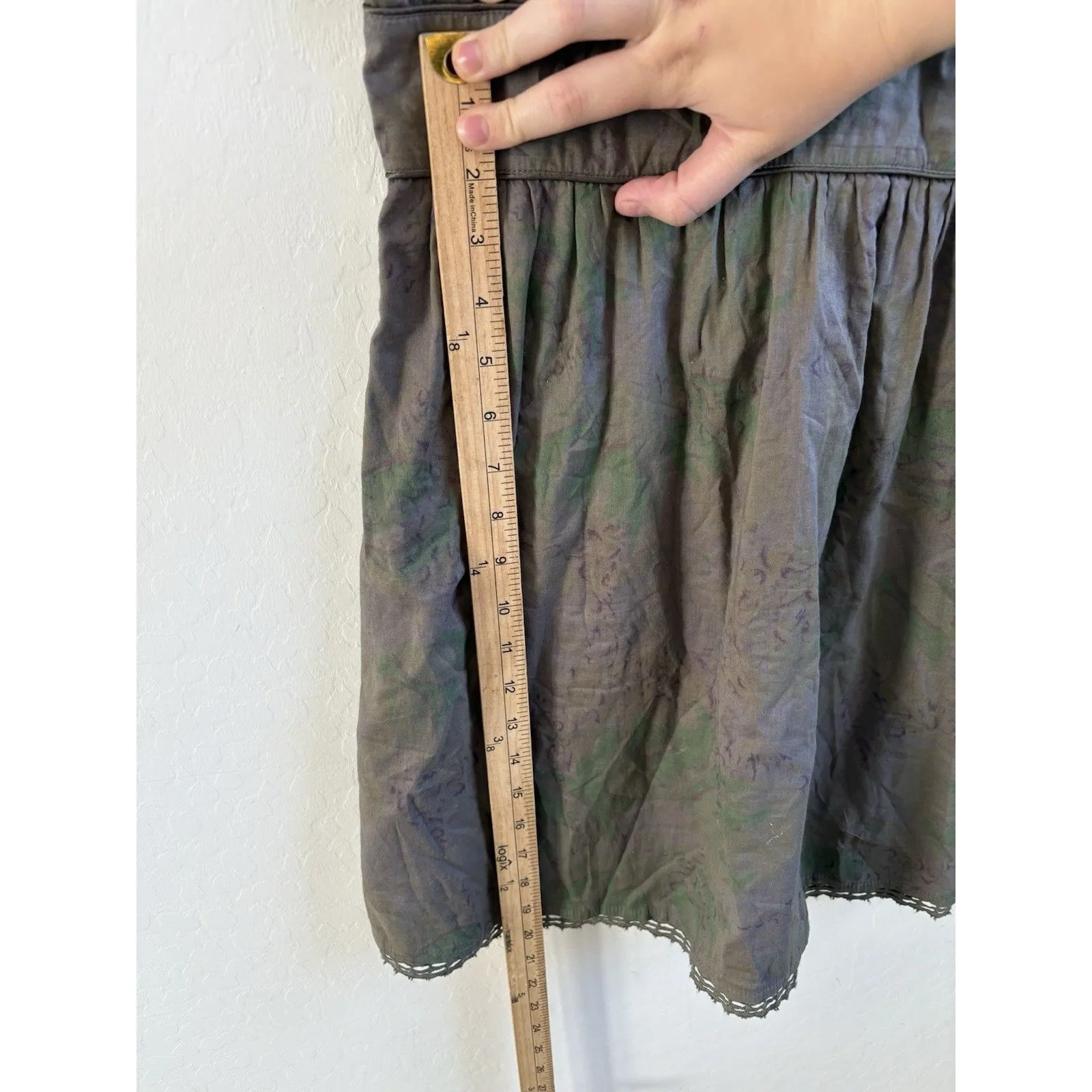 Free People Grey A-Line Dress Criss-Cross Back Size 12 - Image 5