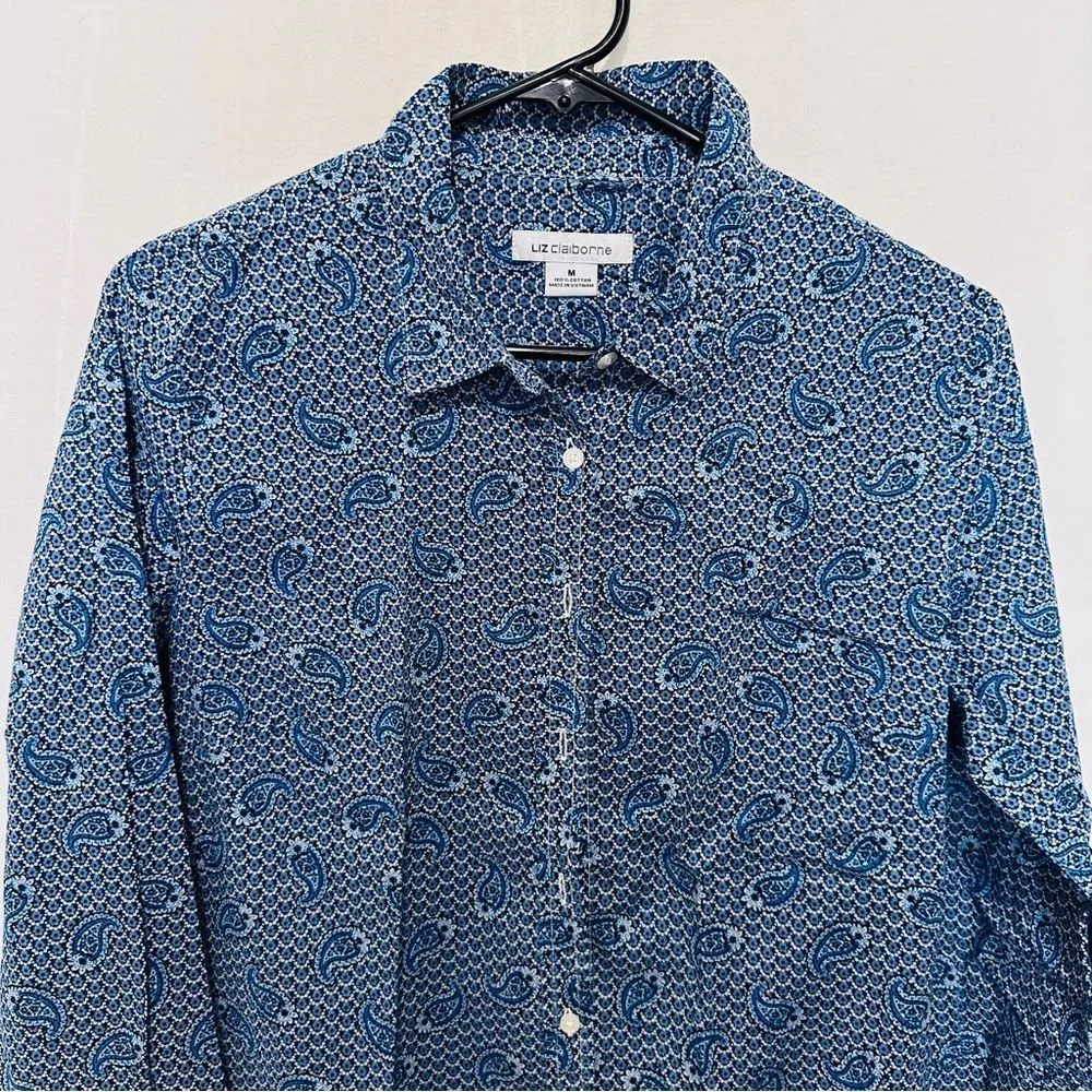 Liz Claiborne Button Down Blouse 100% Cotton - Image 4