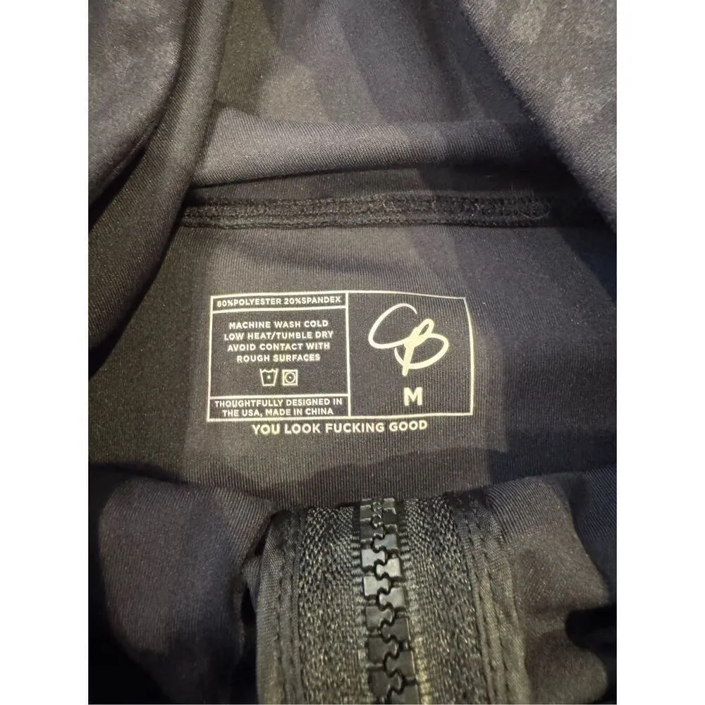 Celestial Bodiez NWOT Power Zip Hoodie in Black Panther Animal Print Size Medium - Image 3