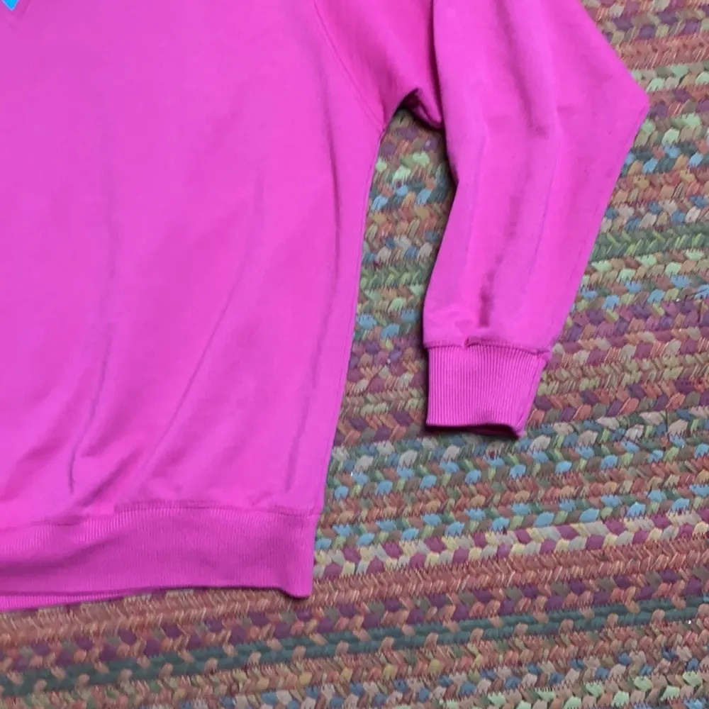 VINTAGE PINK COLOR BLOCK PULLOVER SWEATER PREPPY - Image 3
