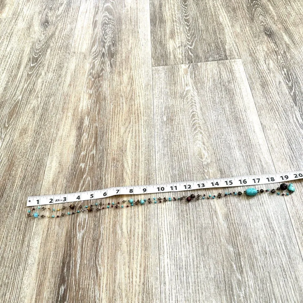 Turquoise and red tigers eye long Necklace - Image 9