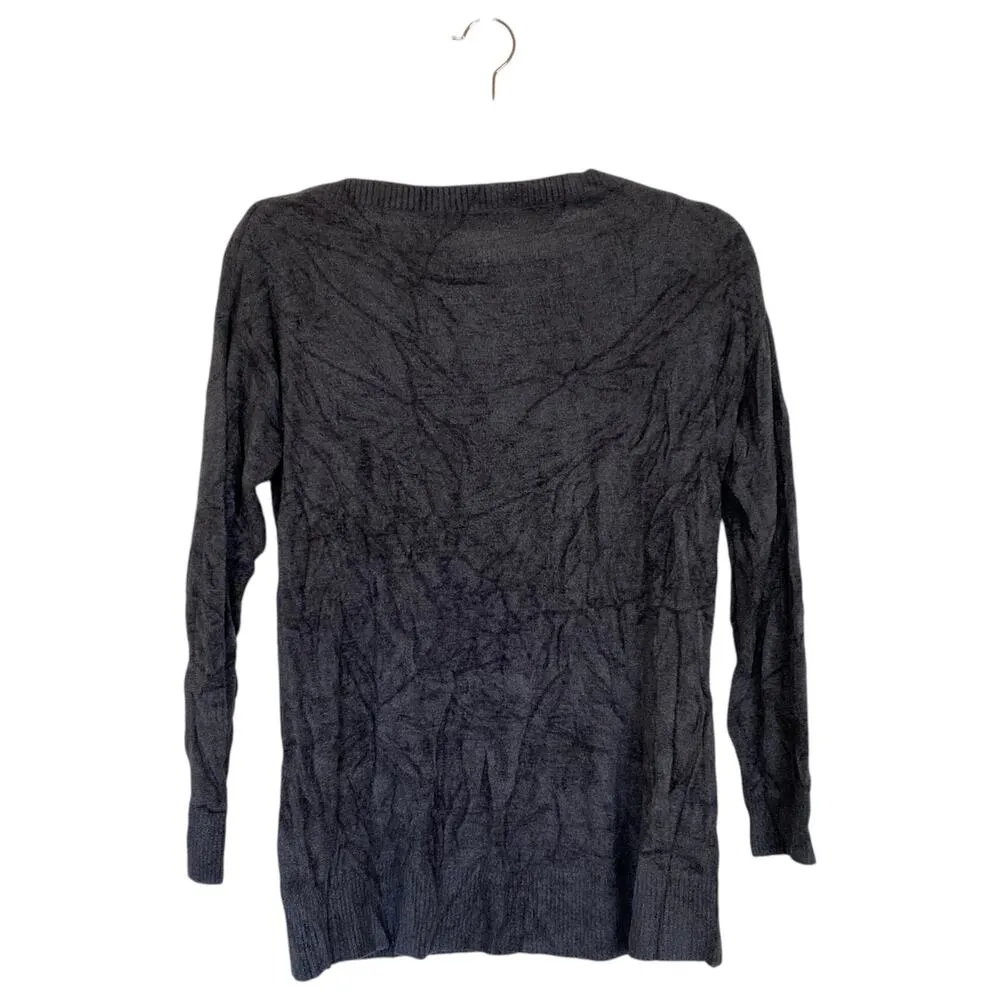 BAREFOOT DREAMS Cozy Chic Ultra Lite Knit Pullover Sweater Grey Size XS Lounge - Image 2