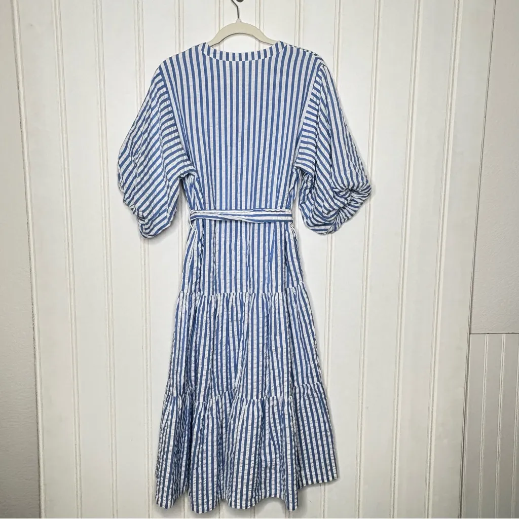 Roller Rabbit Lur Valonia Dress - blue and white stripes Sz L 318 - Image 9