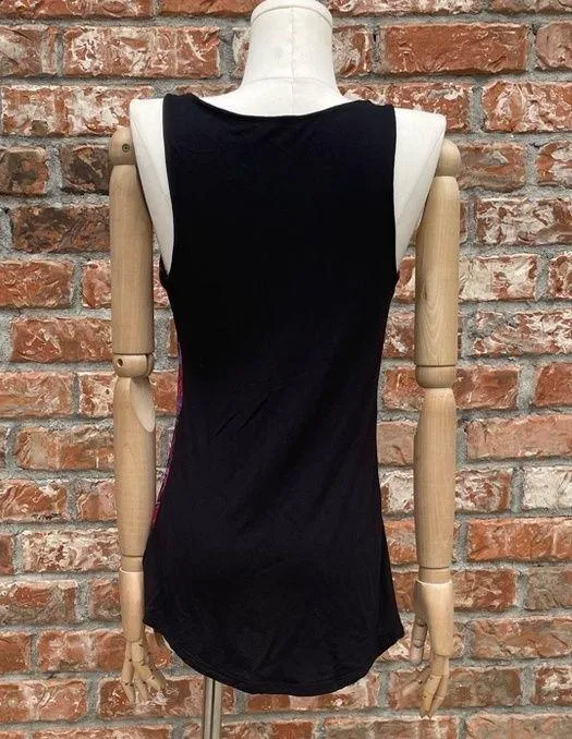 Express abstract colorful purple pink & red patterned tank top / XS / EUC - Image 9