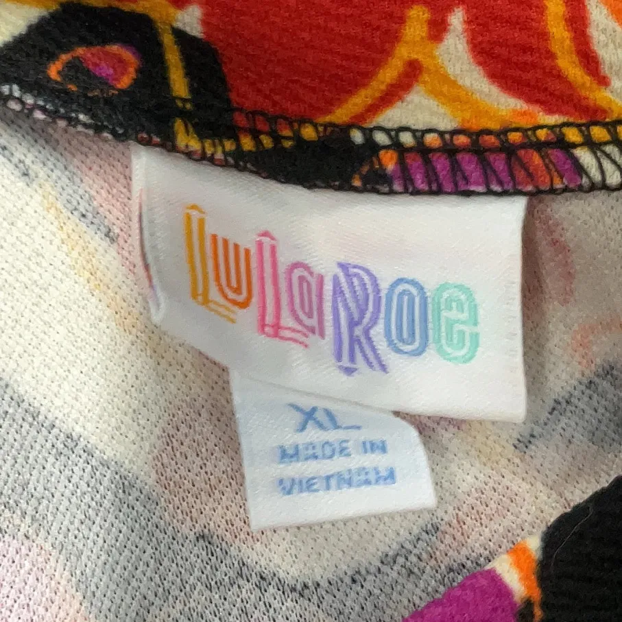 LuLaRoe Cassie Pencil Skirt Tulip Floral Zig Zag Garden Party Stretchy Size XL - Image 4