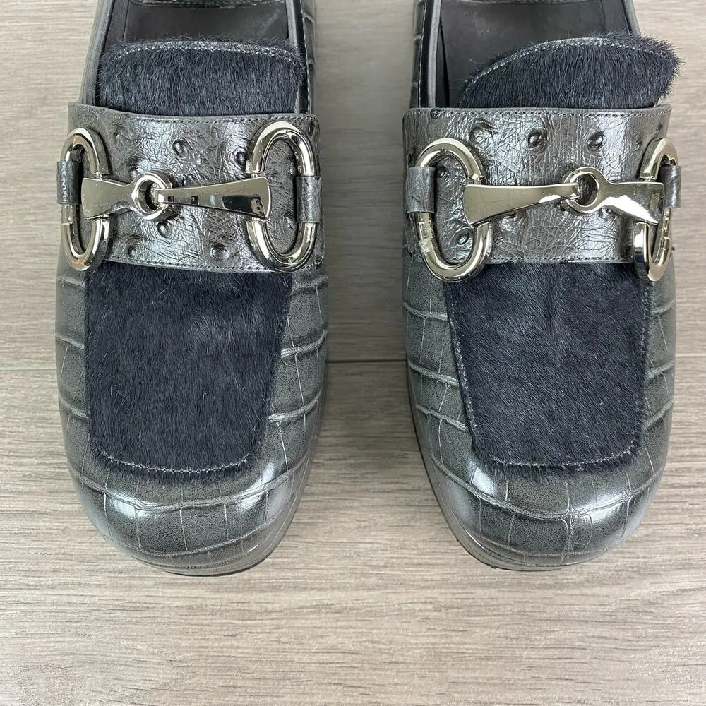 Jeffrey Campbell Black Croc Student Platform Horsebit Loafer Sz.8 - Image 3