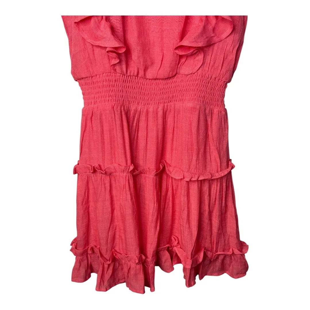 HYFVE Coral Ruffle Sleeveless Dress Smocked Waist Tiered Summer‎ Size Small NWOT - Image 3
