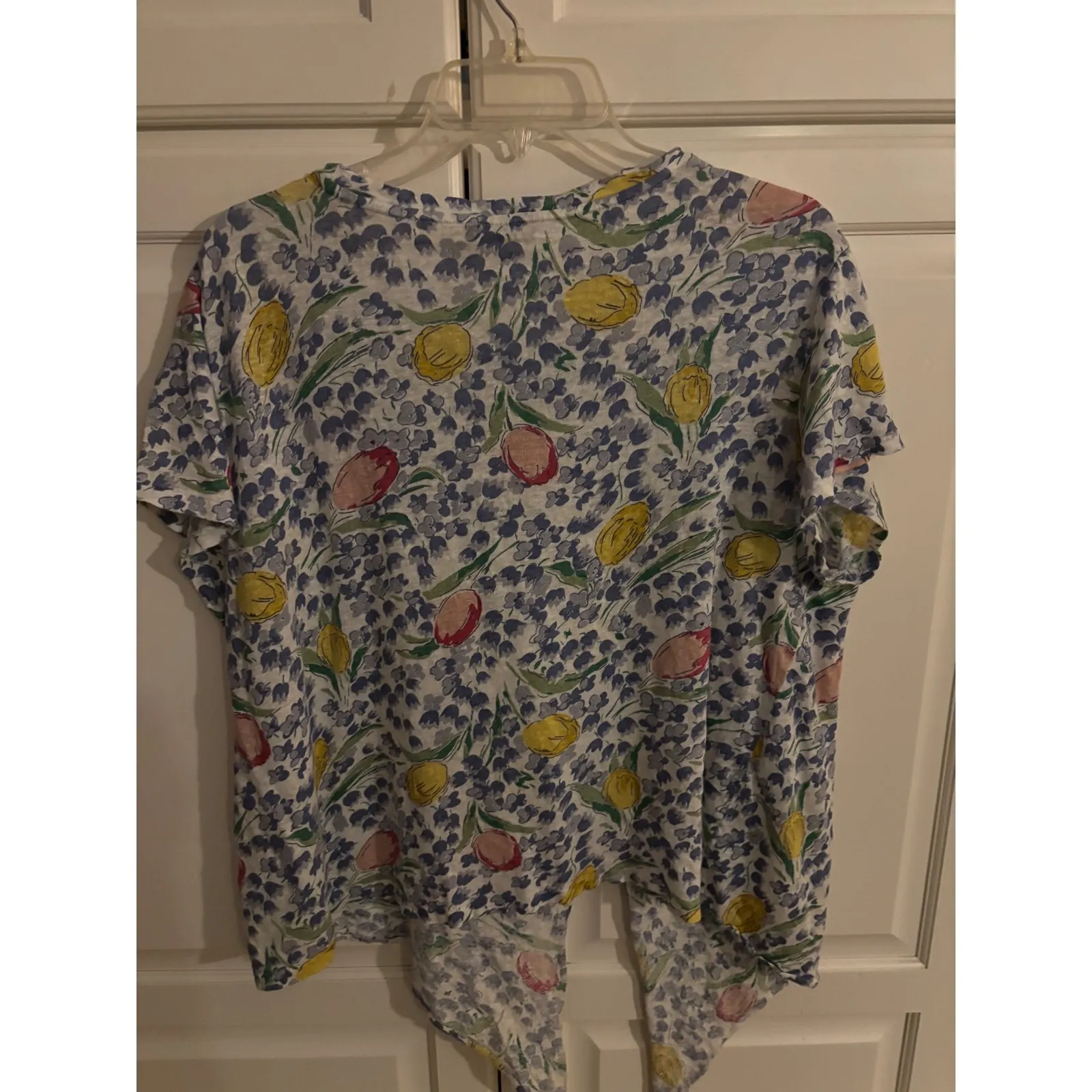 Polo Ralph Lauren Women's Floral Print Tie Front V-Neck T-Shirt Top XXL - Image 5