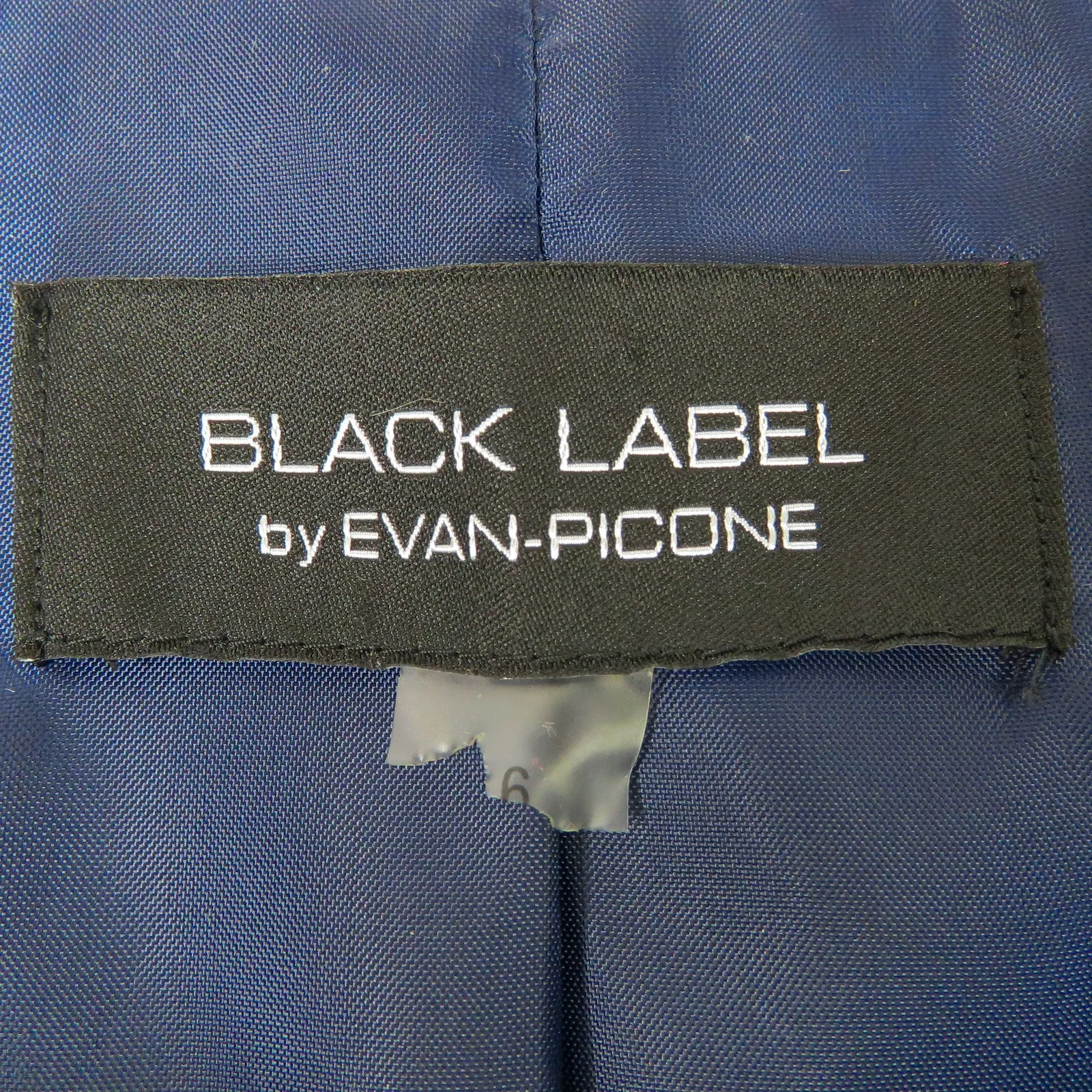 Black Label by Evan Picone Navy Blue Formal Blazer Jacket Size 6 Small - Image 4