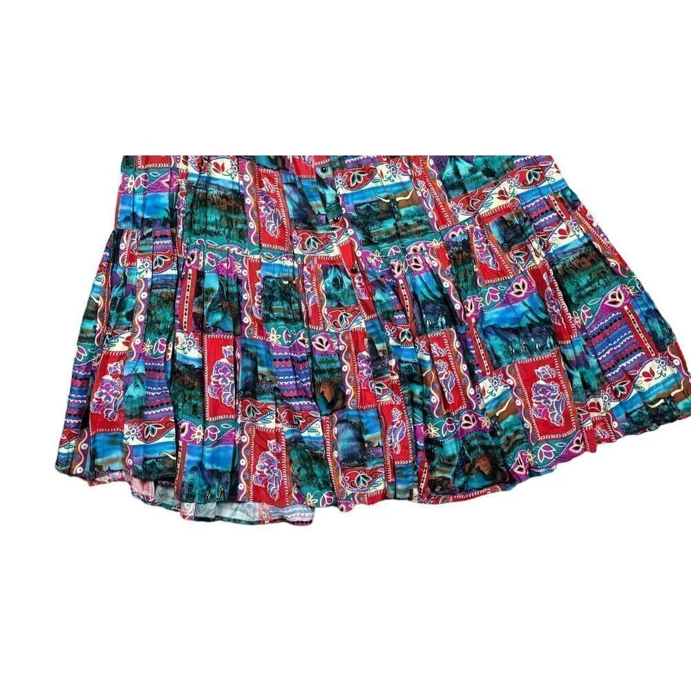 Vintage Sherry Holt Maxi Skirt Desert West One Size Red Southwestern Rodeo - Image 3