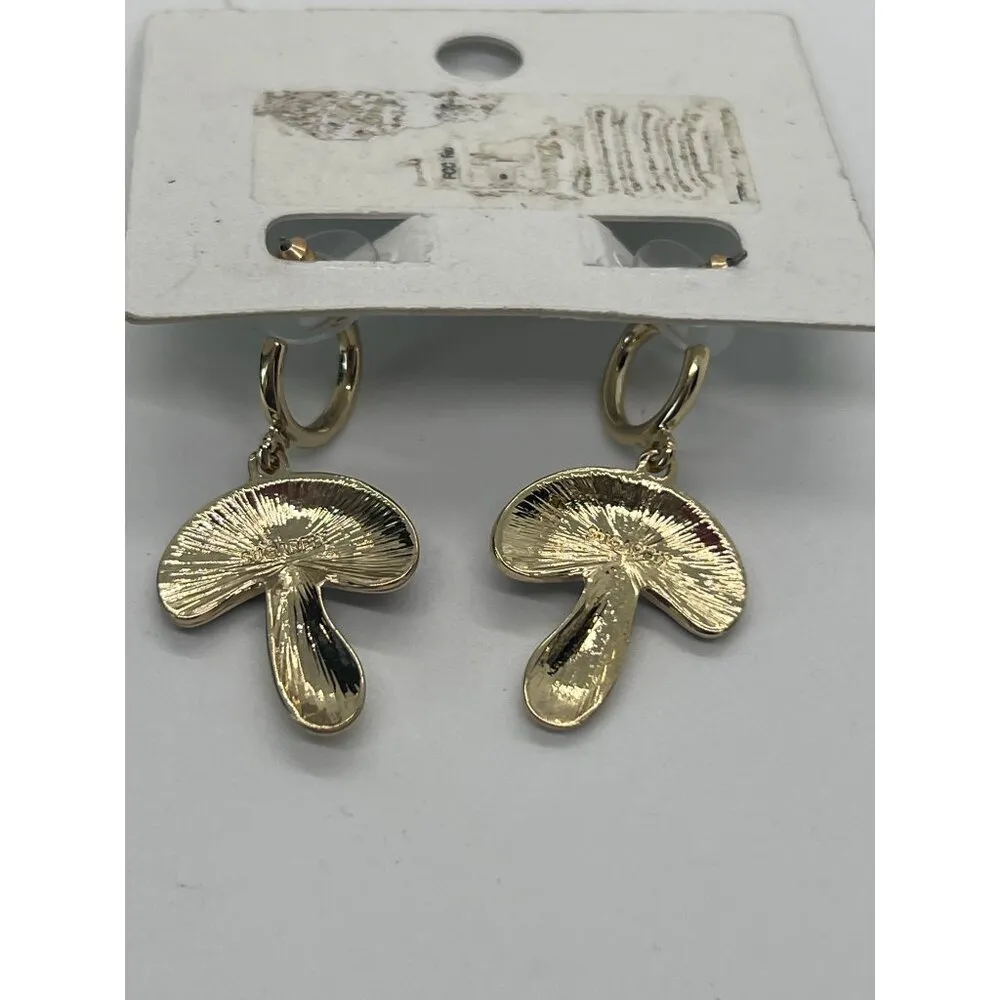 Sugarfix By Baublebar Gold Black Mushroom Earrings Colorful Rhinestones 1.5" New - Image 3