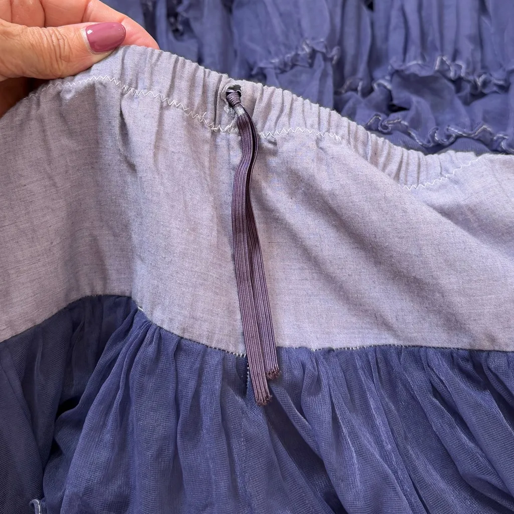 Dancing Bee Vintage Skirt Square Dance Full Crinoline Petticoat L Large Blue - Image 4