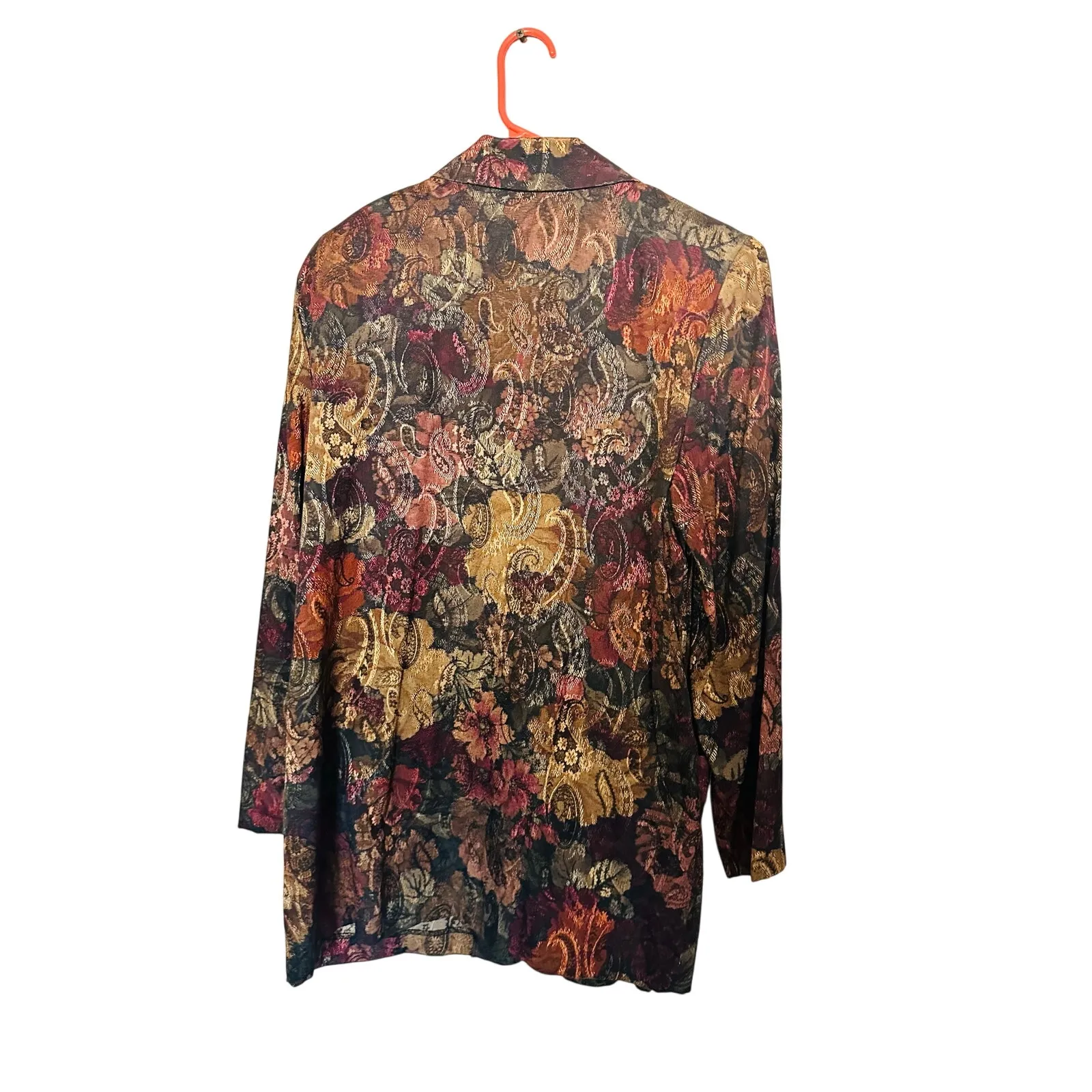 SAMANTHA DAVID Vintage Floral Blazer Retro Pockets Dark Florals Jacket size L Brown Size L - Image 3