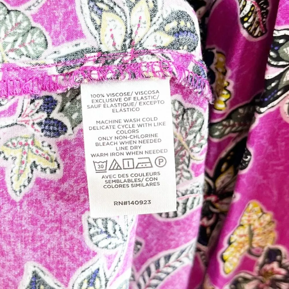 LOFT Hibiscus Floral Ruffle Midi Halter Dress Purple 2 - Image 4