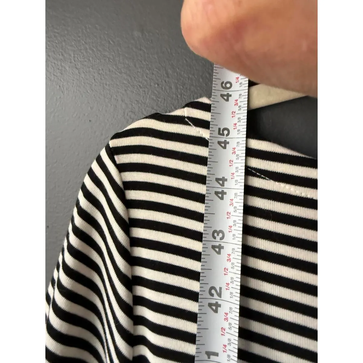 Lauren Ralph Lauren Black and White Striped Midi Dress, Size M - Image 4