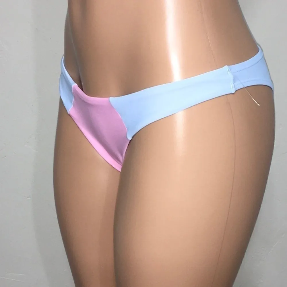 New. PILYQ pink and blue color block teeny bottoms.  Small - Image 3