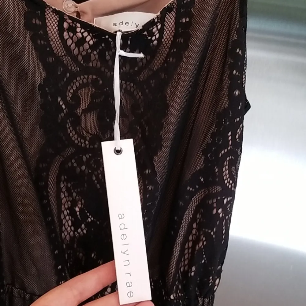 💕ADELYN RAE💕 Sleeveless Black Lace Maxi Dress Small S NWT - Image 8