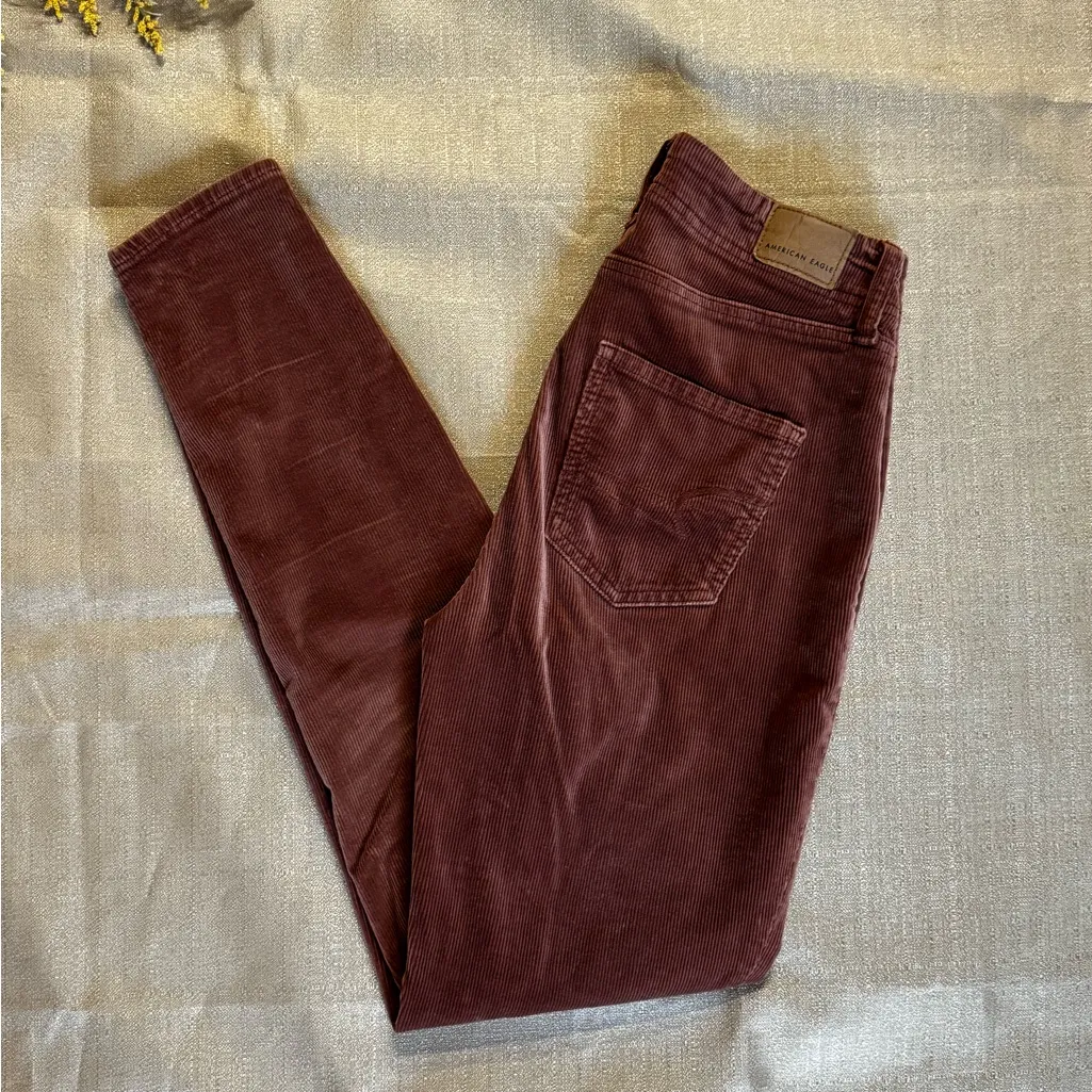 American Eagle Brown Corduroy Jeggings - Image 2