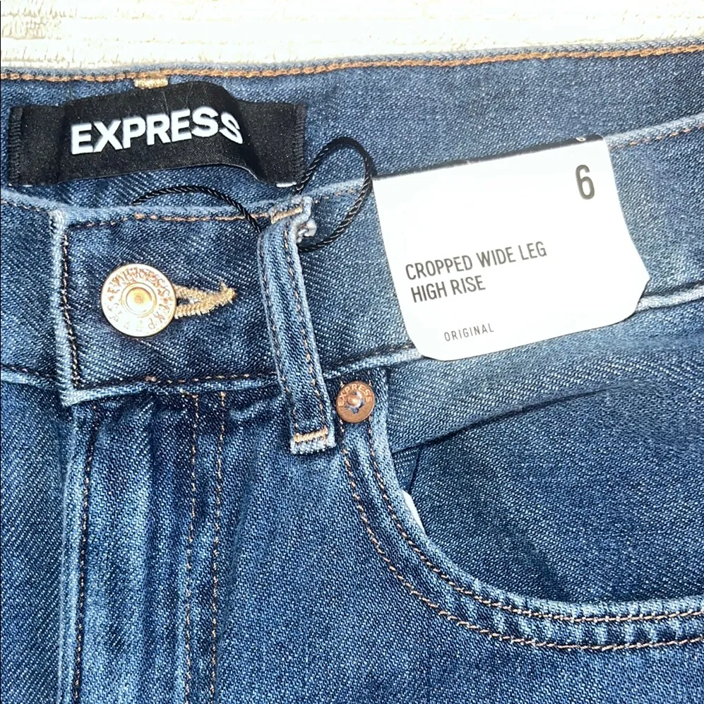 Express Blue cropped wide leg high rise size6.                          order151 - Image 2