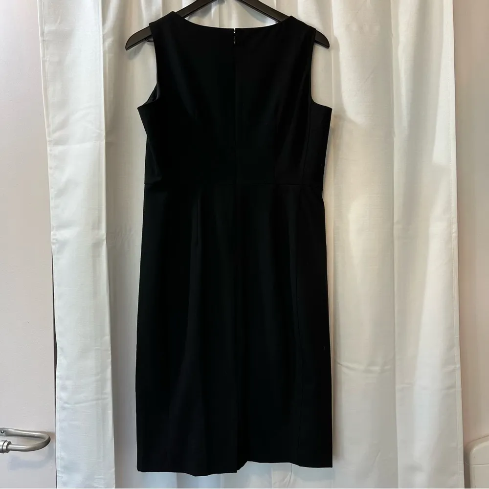 Lands’ End Black Structured Midi Dress - Size 10P - Image 4