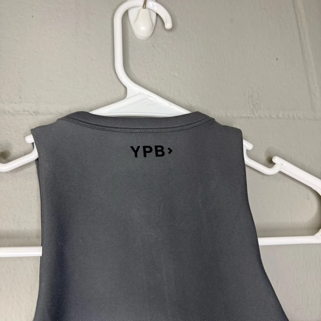 YPB Abercrombie & Fitch SculptLUX Henley Tank Top Sports Bra Women’s Size XXS Gray - Image 5