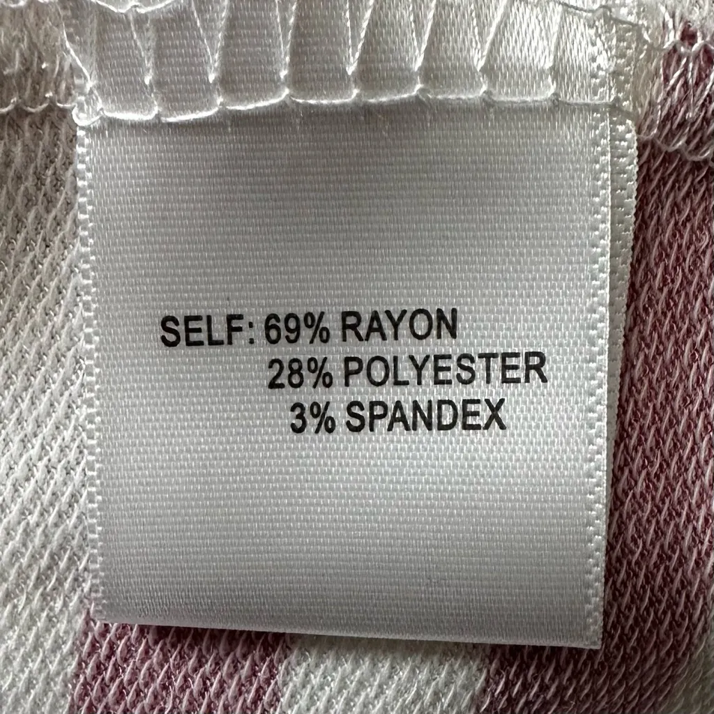 Jane and Delancey Pink and White Striped V-neck Hoodie Tunic Sweatshirt, Size 1X - Image 9