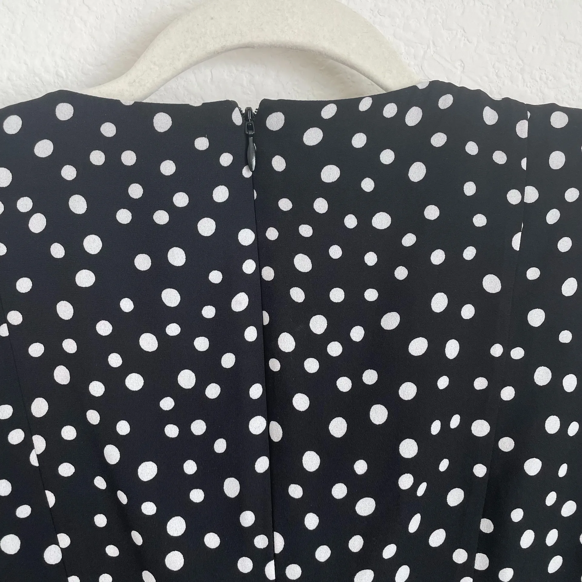 Corinne Black & White Polka Dot Long Sleeve Ruffle Mini Dress - Image 12