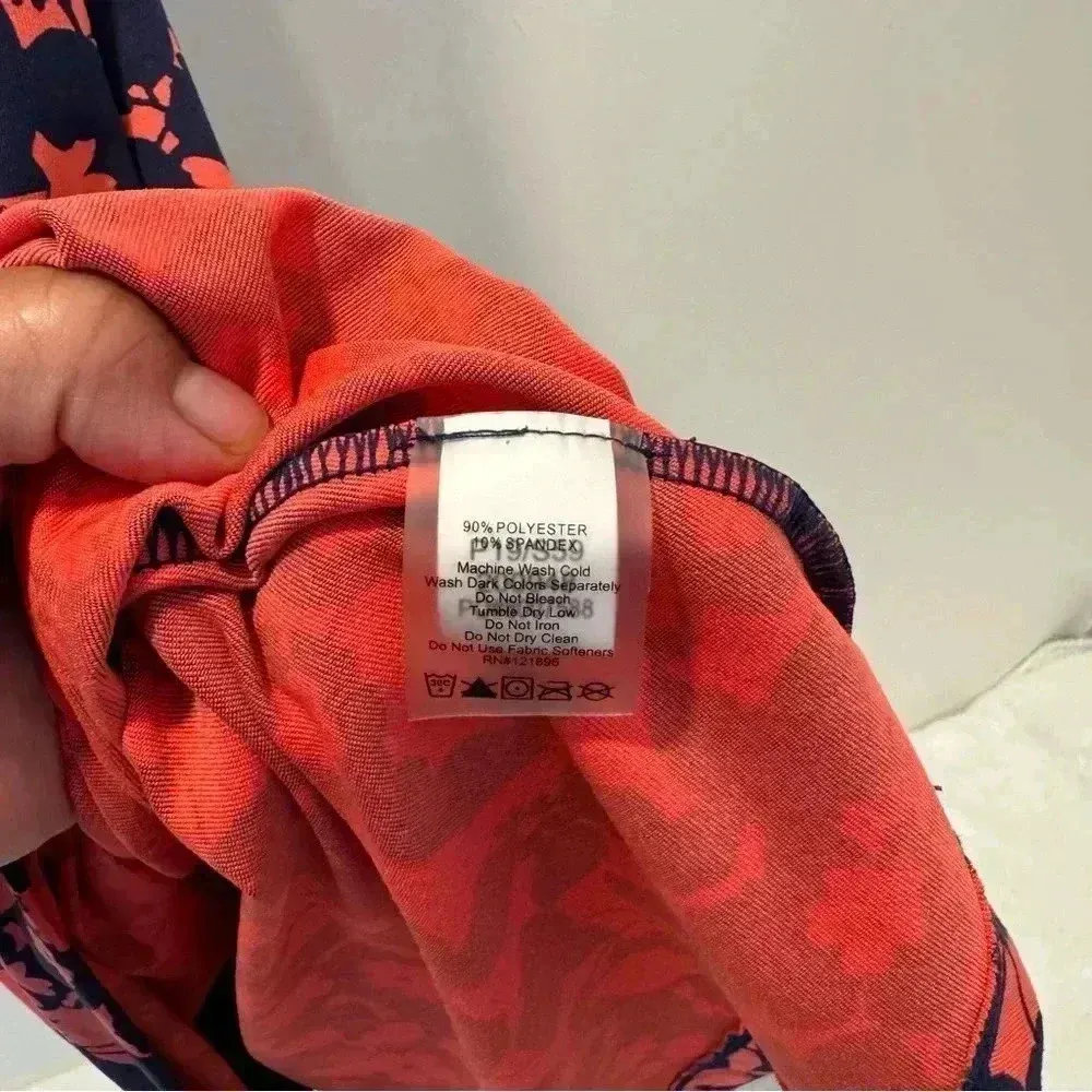 Title Nine Hillary Fleur Coral Reef Fit Flare V Neck Sleeveless Floral Dress s - Image 4