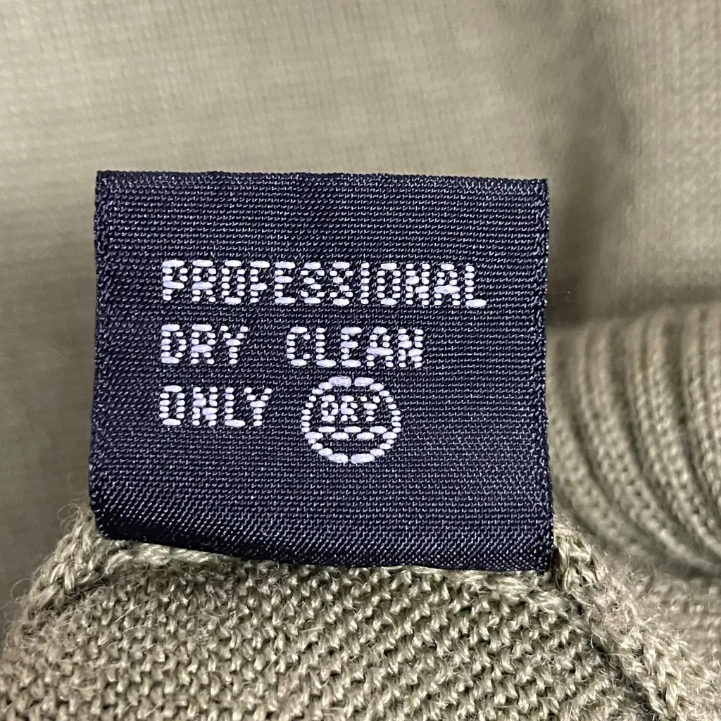 Wool Sweater Rabbit Patch‎ Quirky Green Turtleneck Long Sleeve Bunny Pullover Size M - Image 9