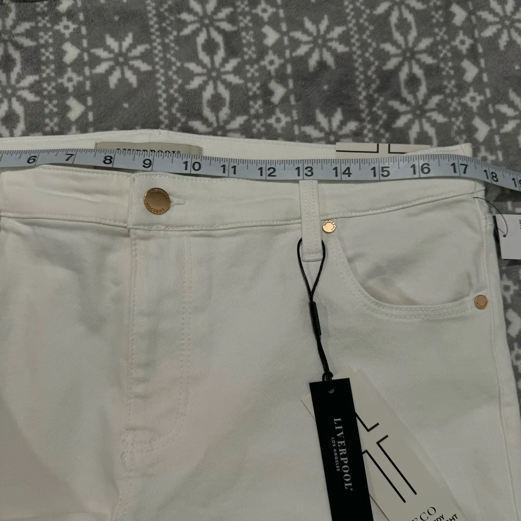 NWT Stitch Fix Liverpool Kennedy Crop Straight w/ Raw‎ Hem In White Size 12/31 - Image 12