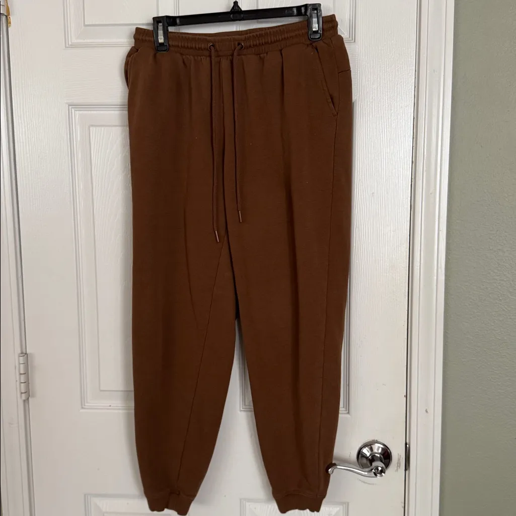 Banana Republic Women’s Cinnamon Brown Fleece Mockneck 2 pc Sweatsuit Size Med - Image 5