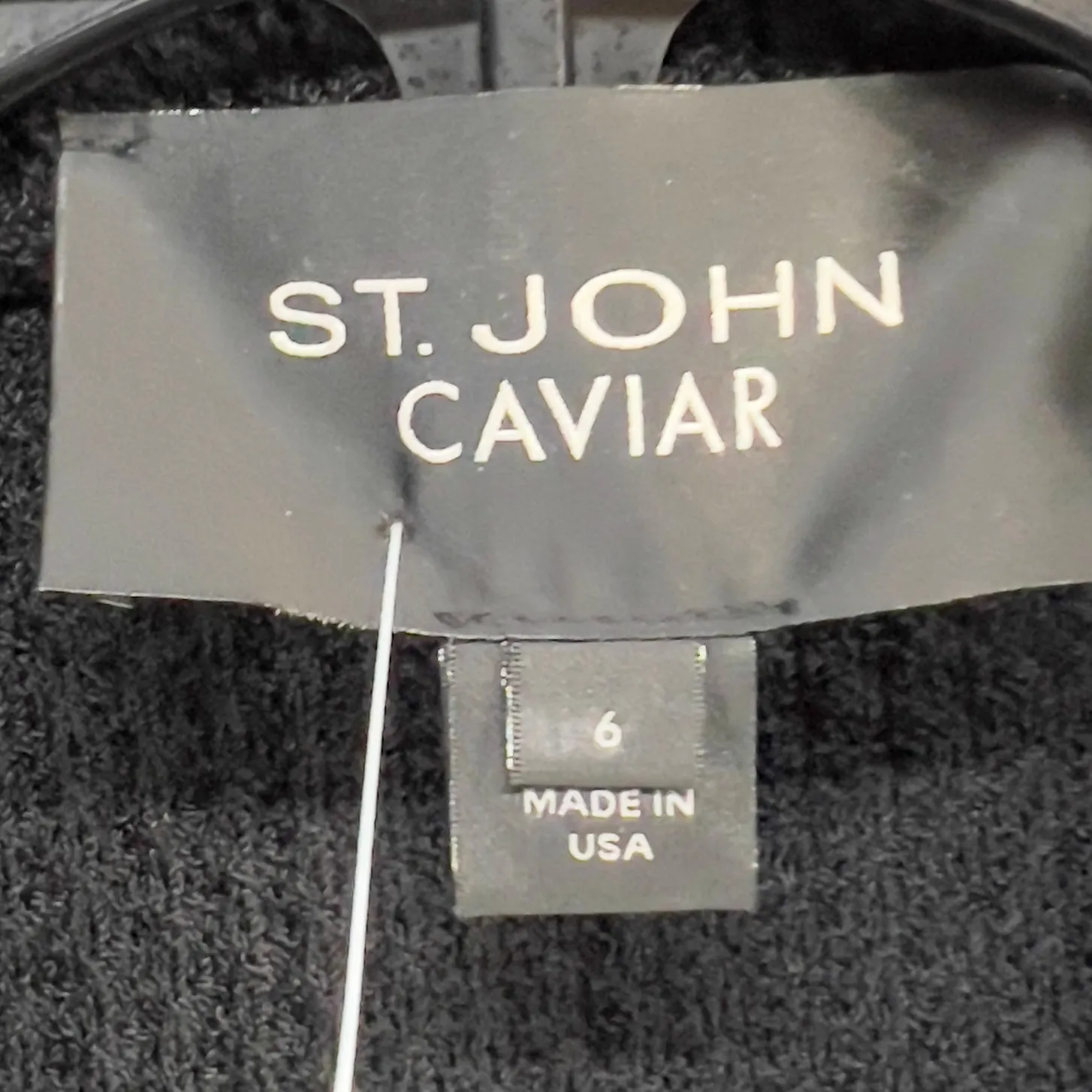 St John Caviar Santana Knit Blazer Jacket Women 6 Black Button Pockets Old Money - Image 14