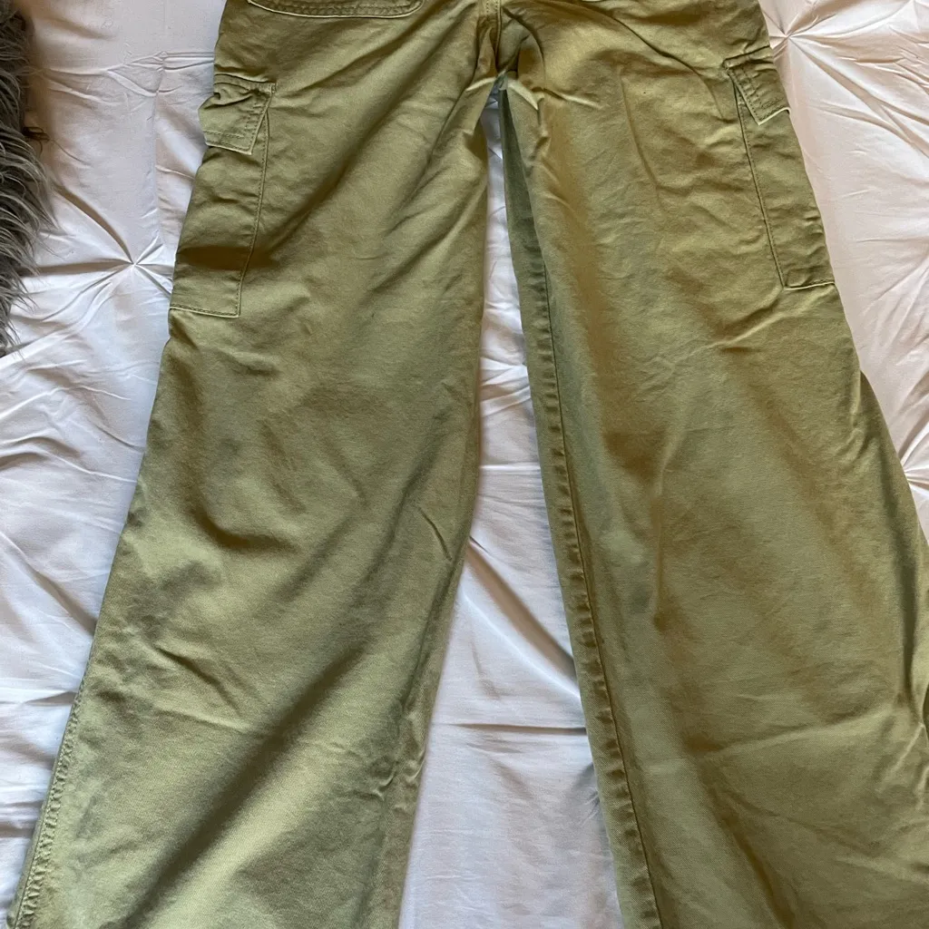 Olive Green Cargo Pants Size XS - Image 6