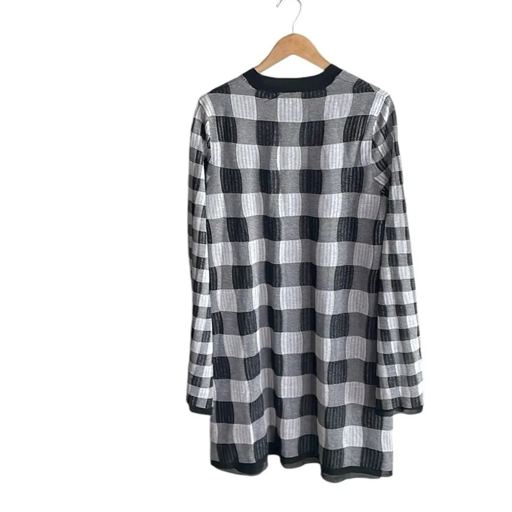 McQ Alexander McQueen Checked Knitted Mini Dress Gray Size M - Image 3