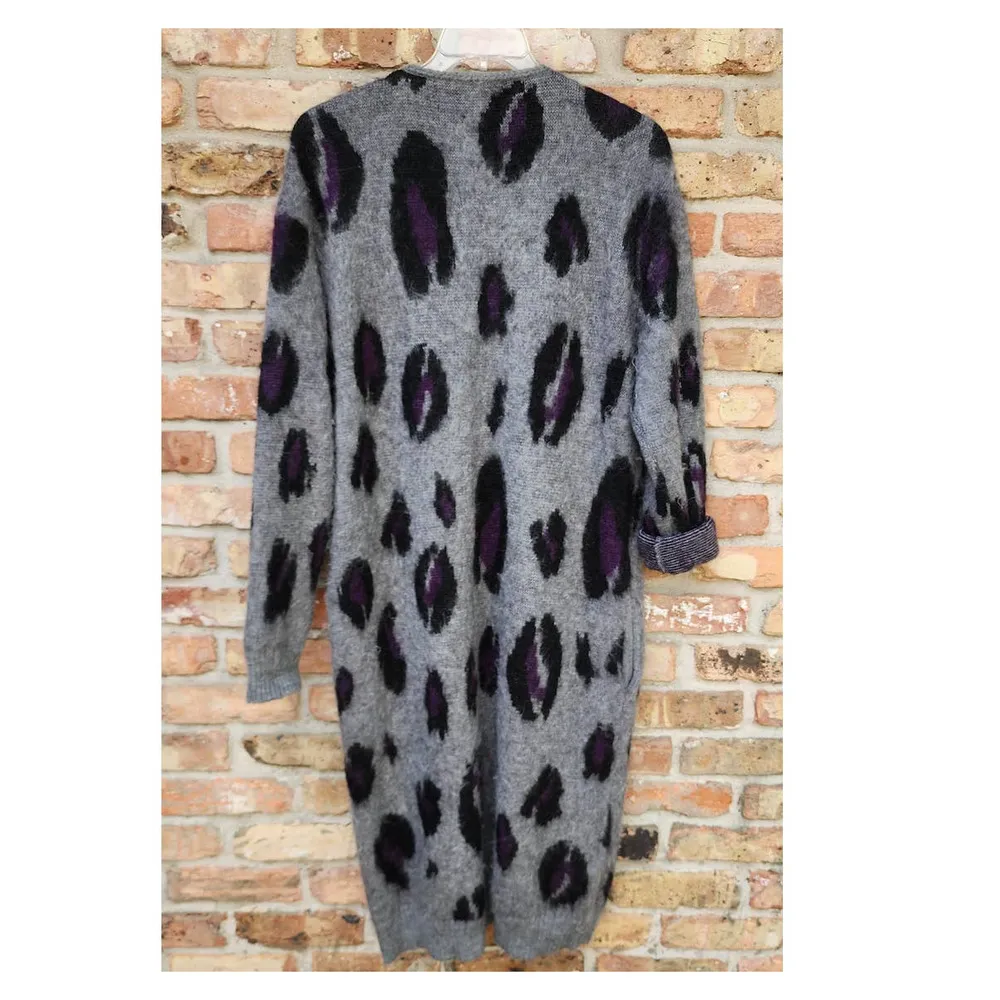 Needles Leopard Print Mohair Long Cardigan Medium - Image 3