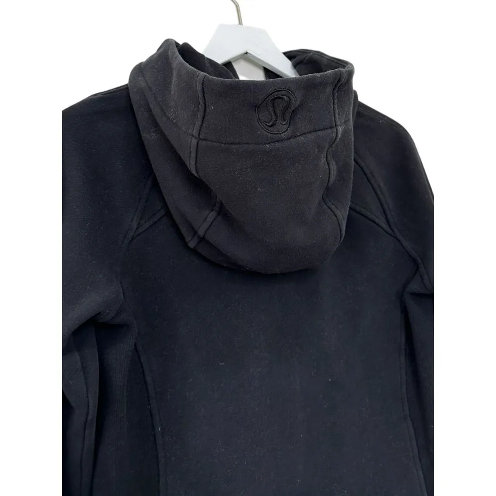 Lululemon Scuba Hoodie Black Light Cotton Fleece Full Zip Jacket Size 6 - Image 6