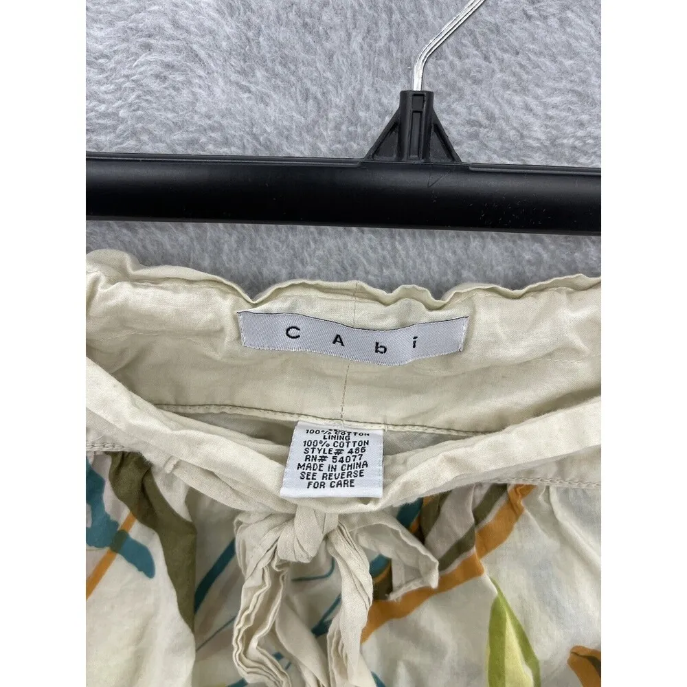 CAbi Women's A Line Skirt Lined Leaves Medium 100% Cotton Pockets Drawstring - Image 8