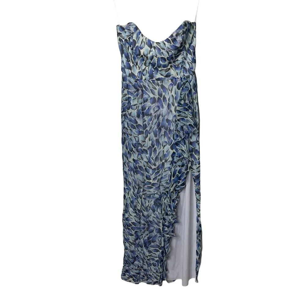 Katie May Baby Cakes Blue Grey sweetheart neck Gown sz M - Image 3