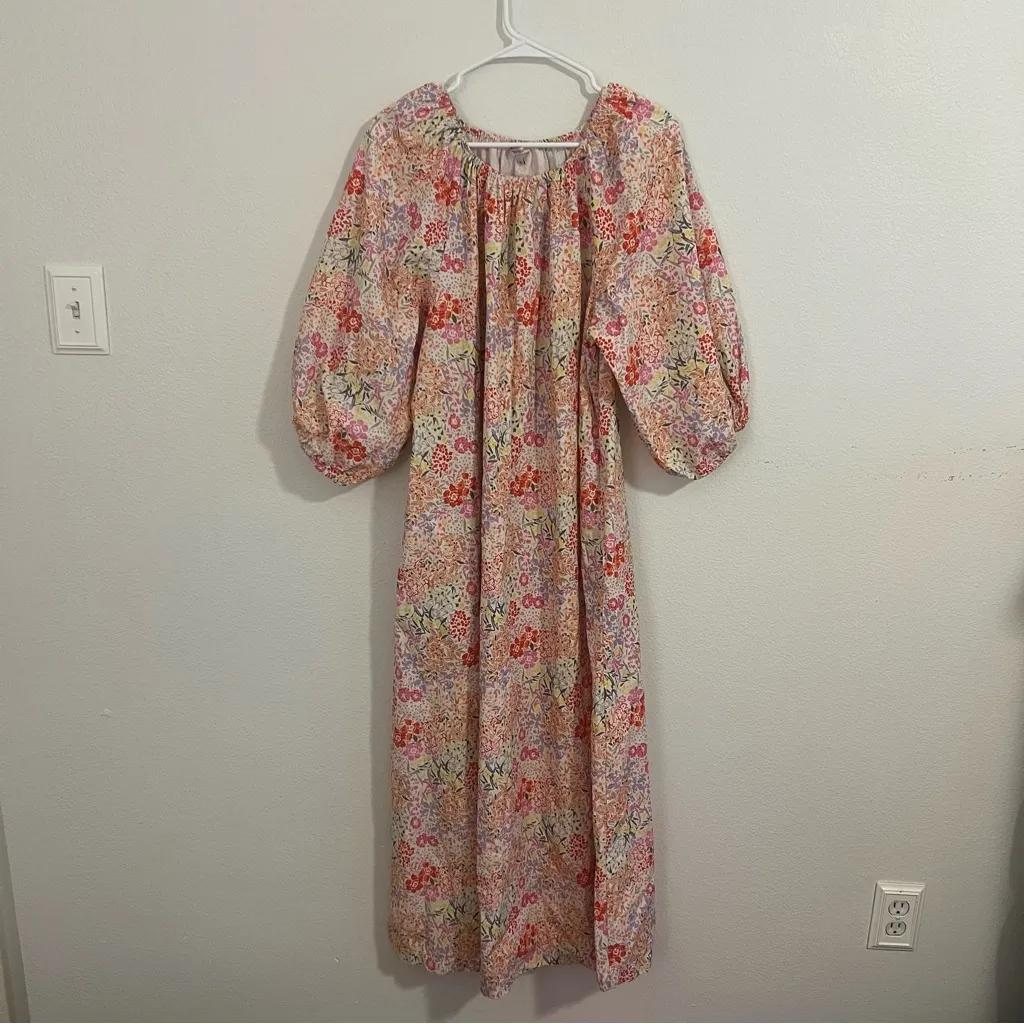 Frances Valentine Floral Print Midi Length Dress ❗️ missing the belt Red Size M - Image 3