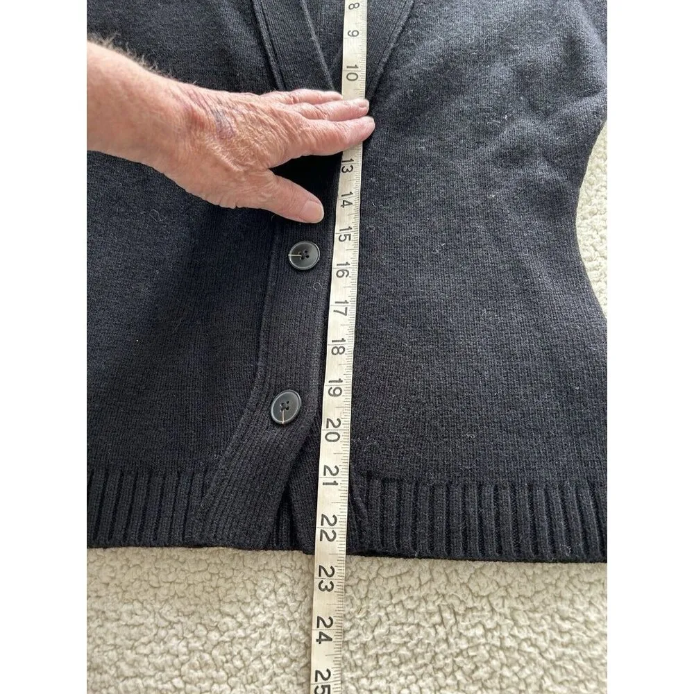 MADEWELL Blake Waisted Black Merino Wool V-Neck Cardigan Sweater NM616 Sz XS - Image 9