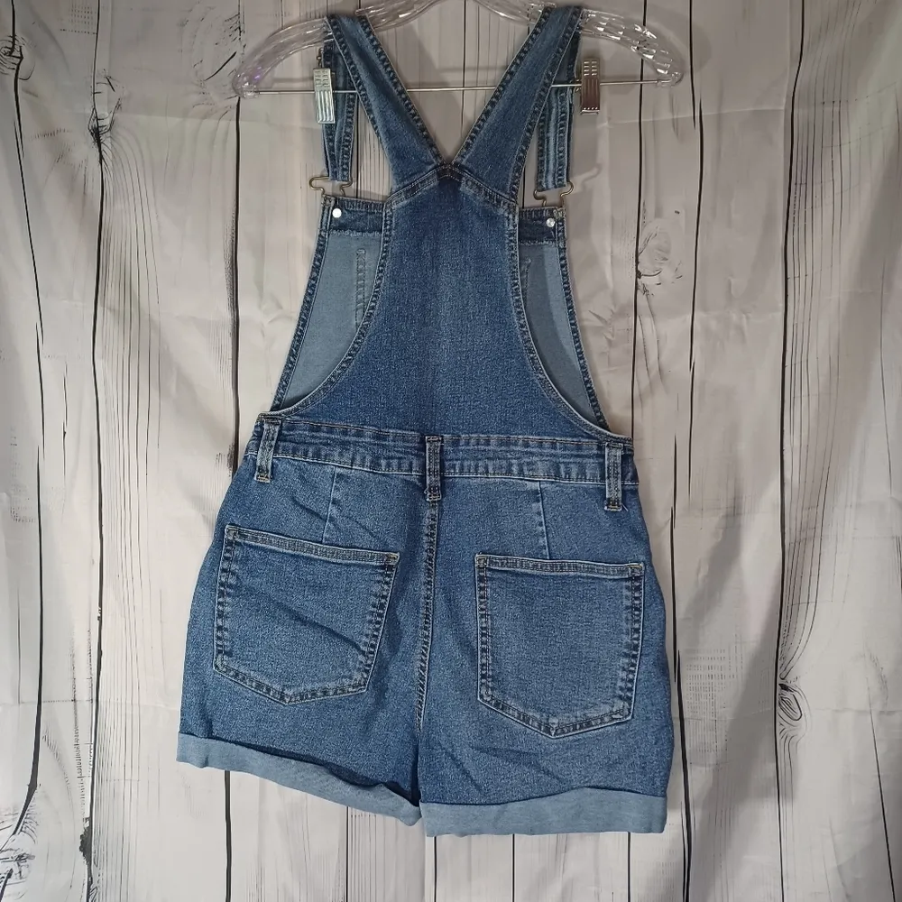 No Boundaries Blue Denim Short Overalls - Image 8