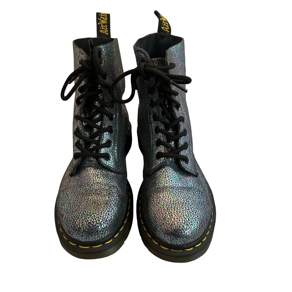Dr. Doc Martens 1460 Pascal Sparkle Boots Lace-Up Shimmer Mermaid Size 6 Women's - Image 3