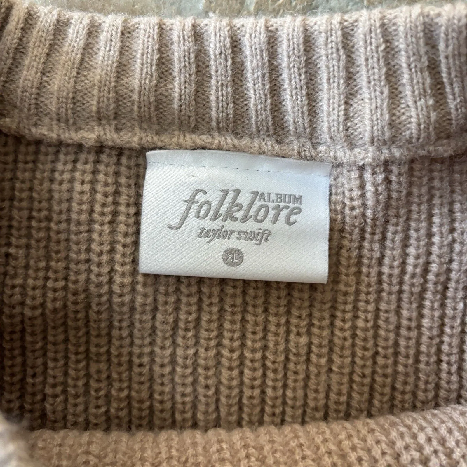 Taylor Swift Folklore Album Chenille Patch Crewneck Sweater  Official Merch - Image 4