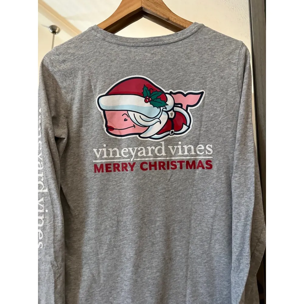 Vineyard Vines Merry Christmas Long Sleeve T-Shirt Small - Image 5